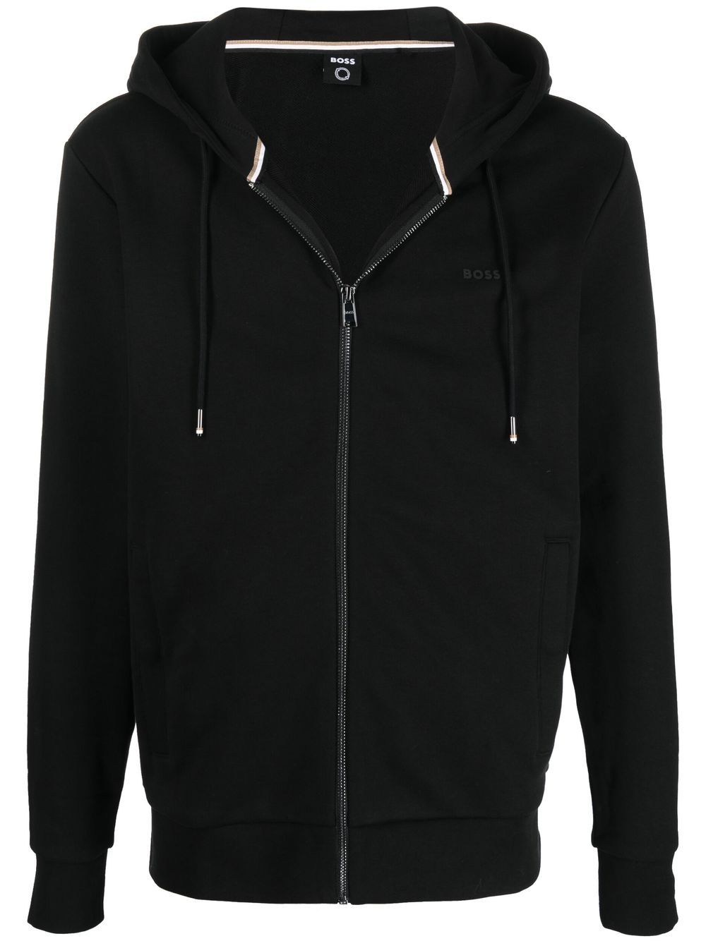 

BOSS hoodie con logo estampado en el pecho - Negro