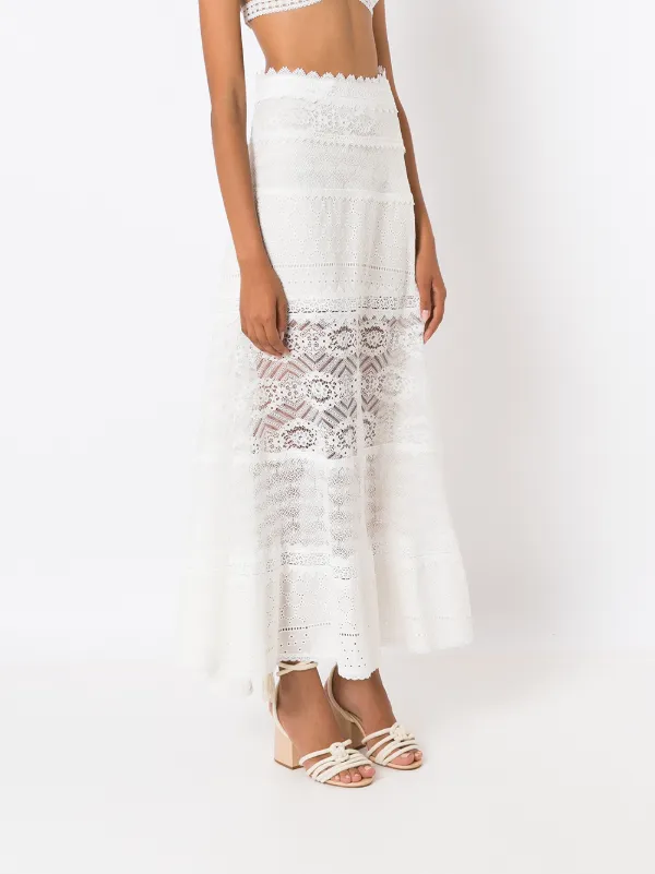 White lace outlet tiered skirt