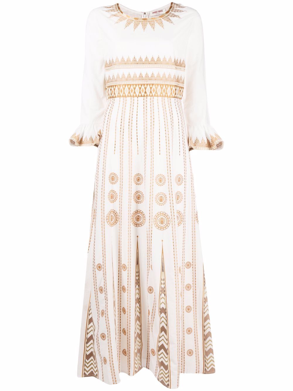 фото Le sirenuse embroidered empire-line cotton dress