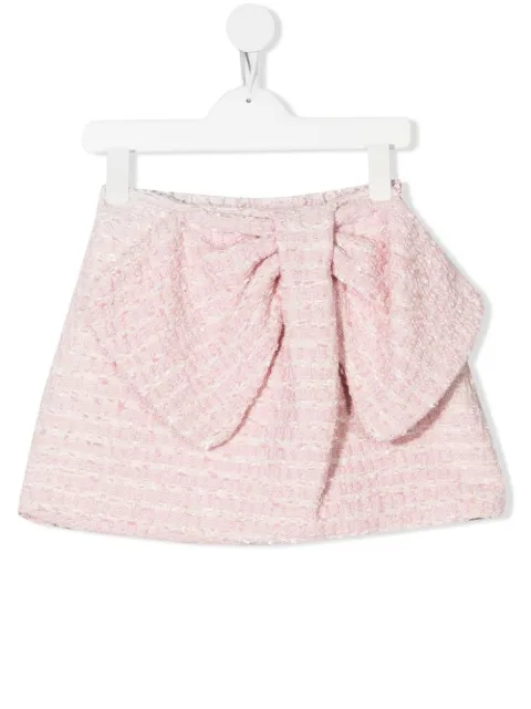 La Stupenderia boucle bow-detail mini skirt