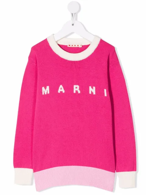 marni kids logo嵌花针织毛衣