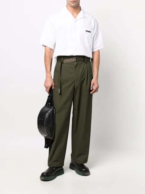 Sacai Belted wide-leg Trousers - Farfetch