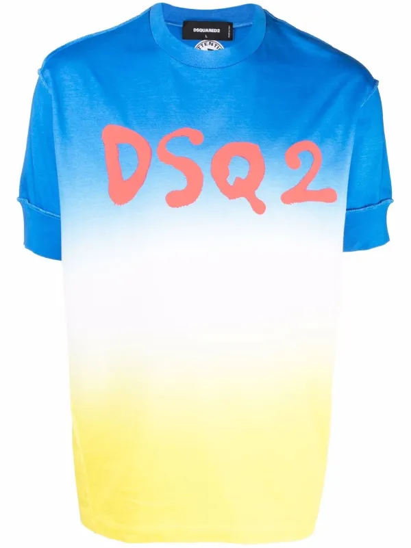Dsquared2 gradient-effect logo-print T 