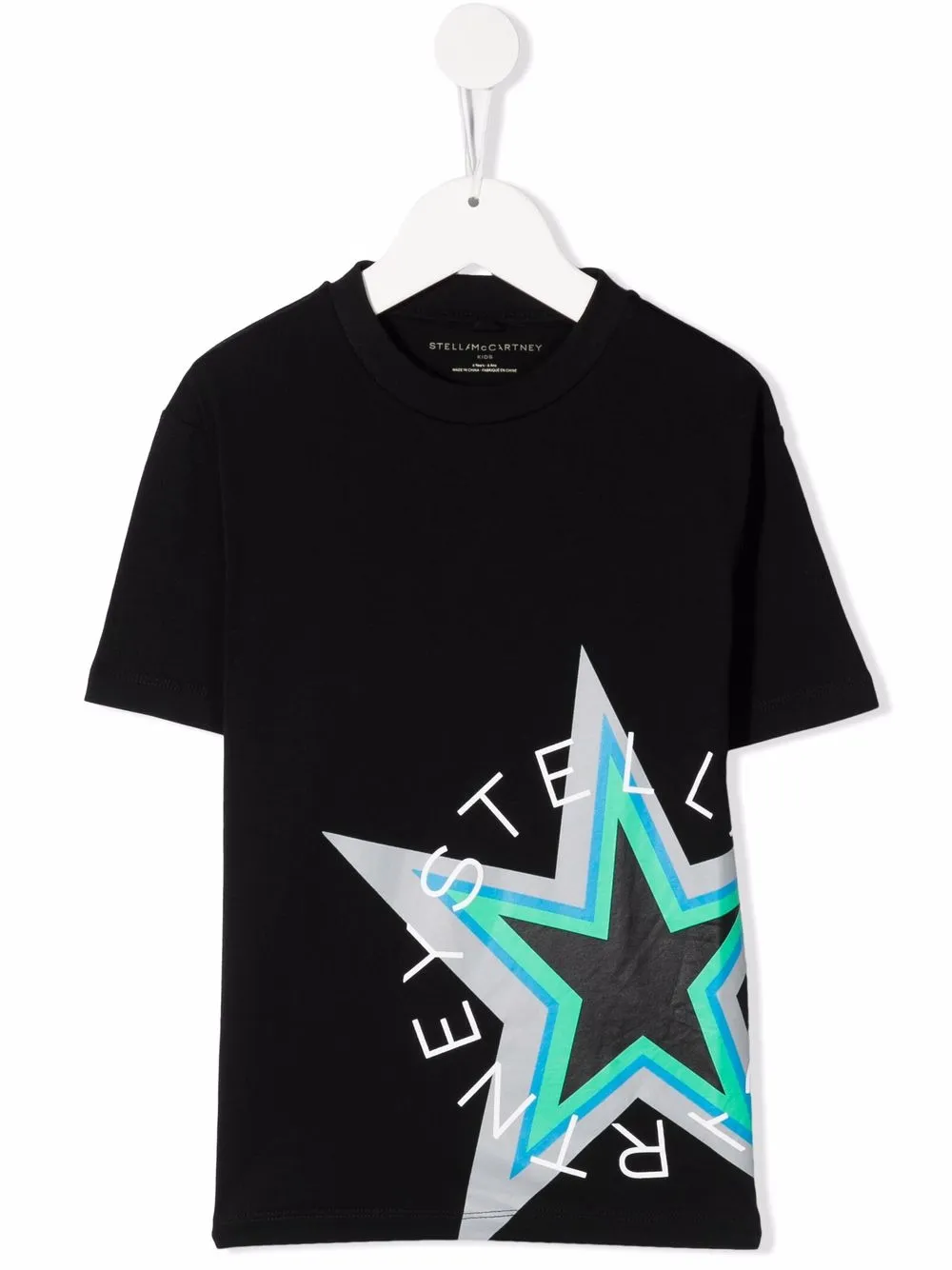 

Stella McCartney Kids playera con estrella estampada y logo - Negro