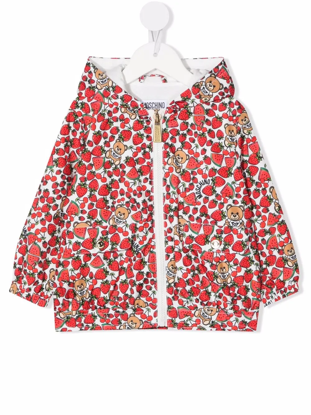 

Moschino Kids strawberry-print jacket - White