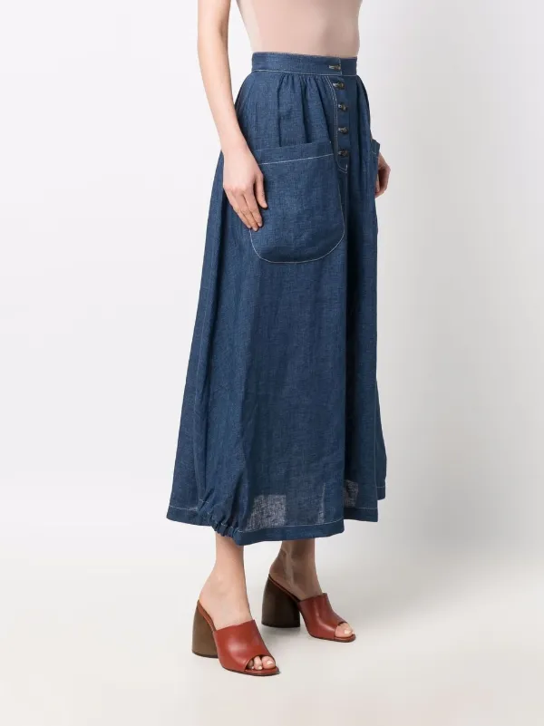 Shop Emporio Armani high-waisted denim skirt with Express Delivery -  FARFETCH