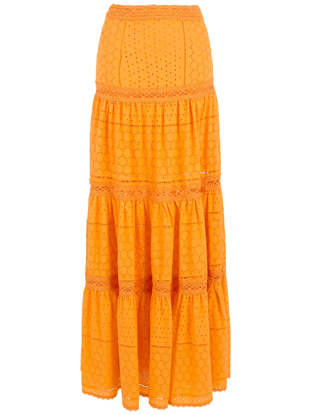 

Martha Medeiros Lia broderie-anglaise tiered skirt - Orange