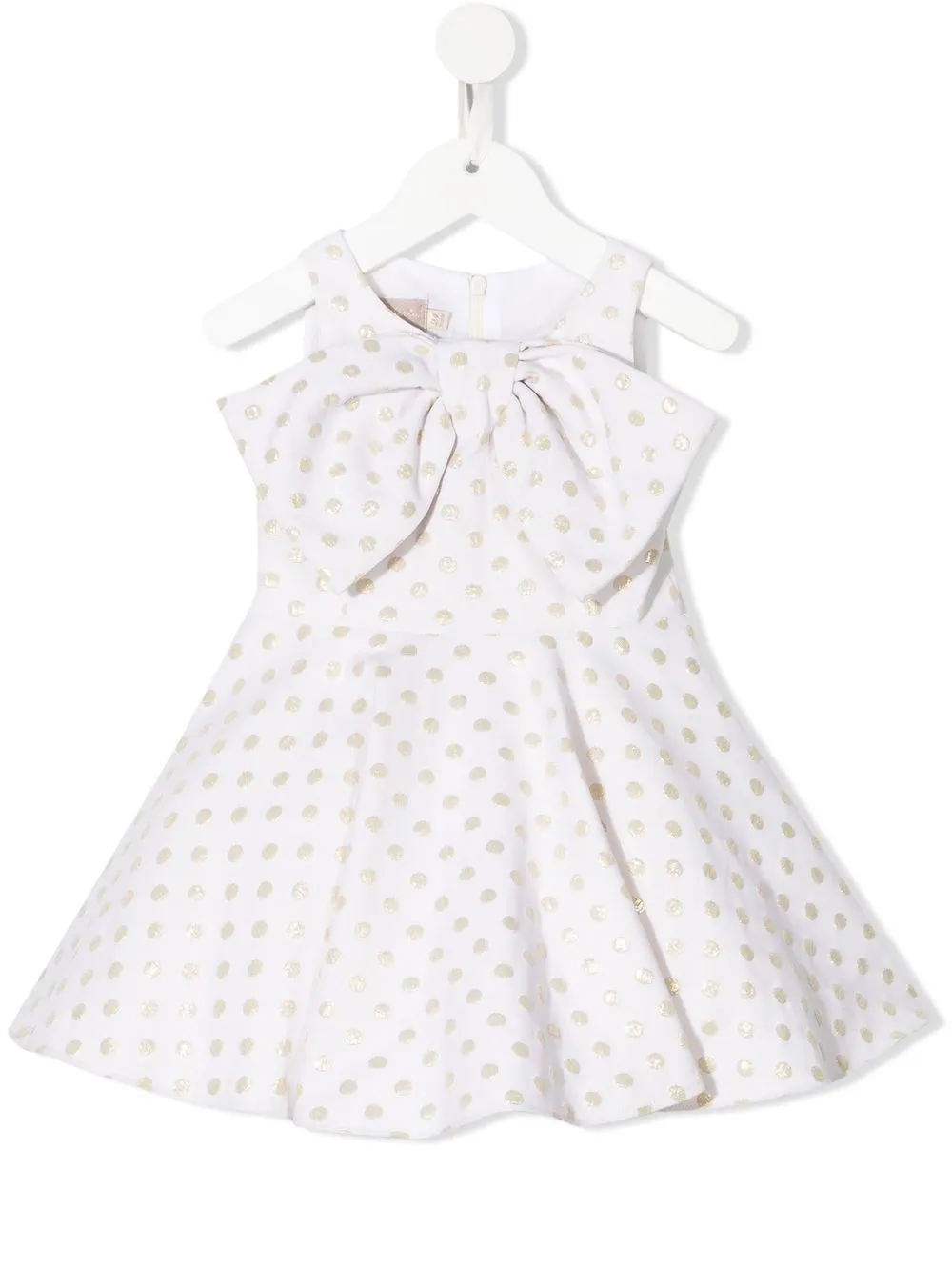 La Stupenderia Kids' Metallic Polka-dot Dress In Neutrals