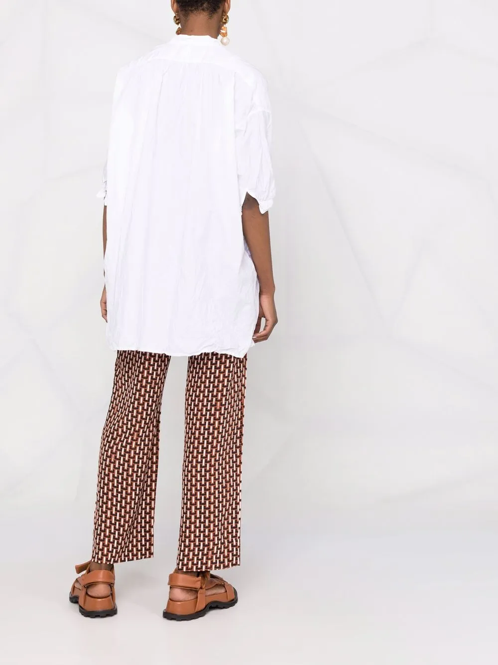 Crinkled Three-Quarter Lenght Blouse