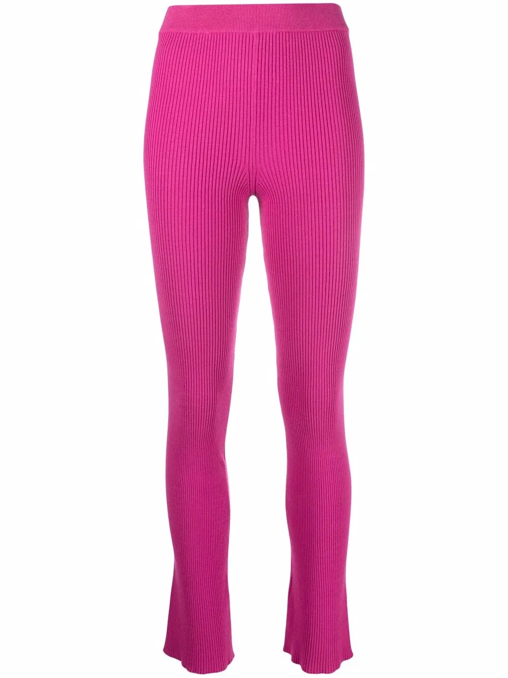 

MSGM high-waisted ribbed-knit trousers - Pink