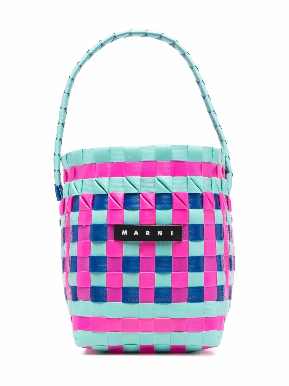 

Marni Kids woven colour-block shoulder bag - Blue
