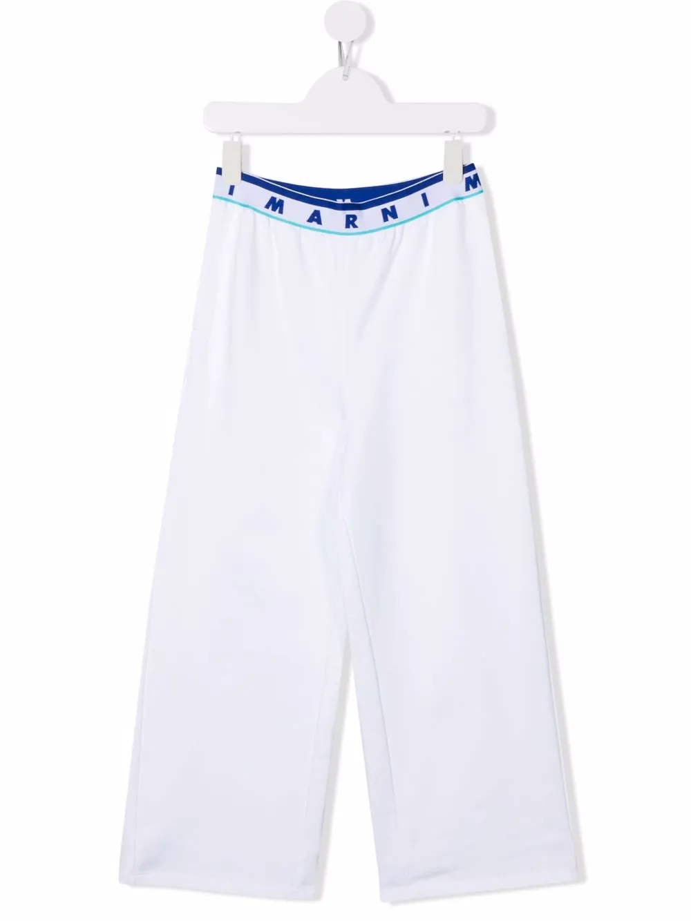 

Marni Kids pantalones anchos con logo en la cintura - Blanco