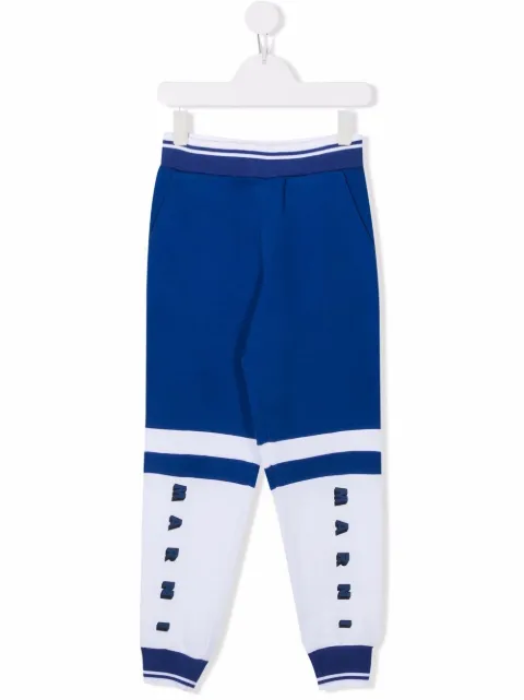 Marni Kids colour-block logo-print trousers