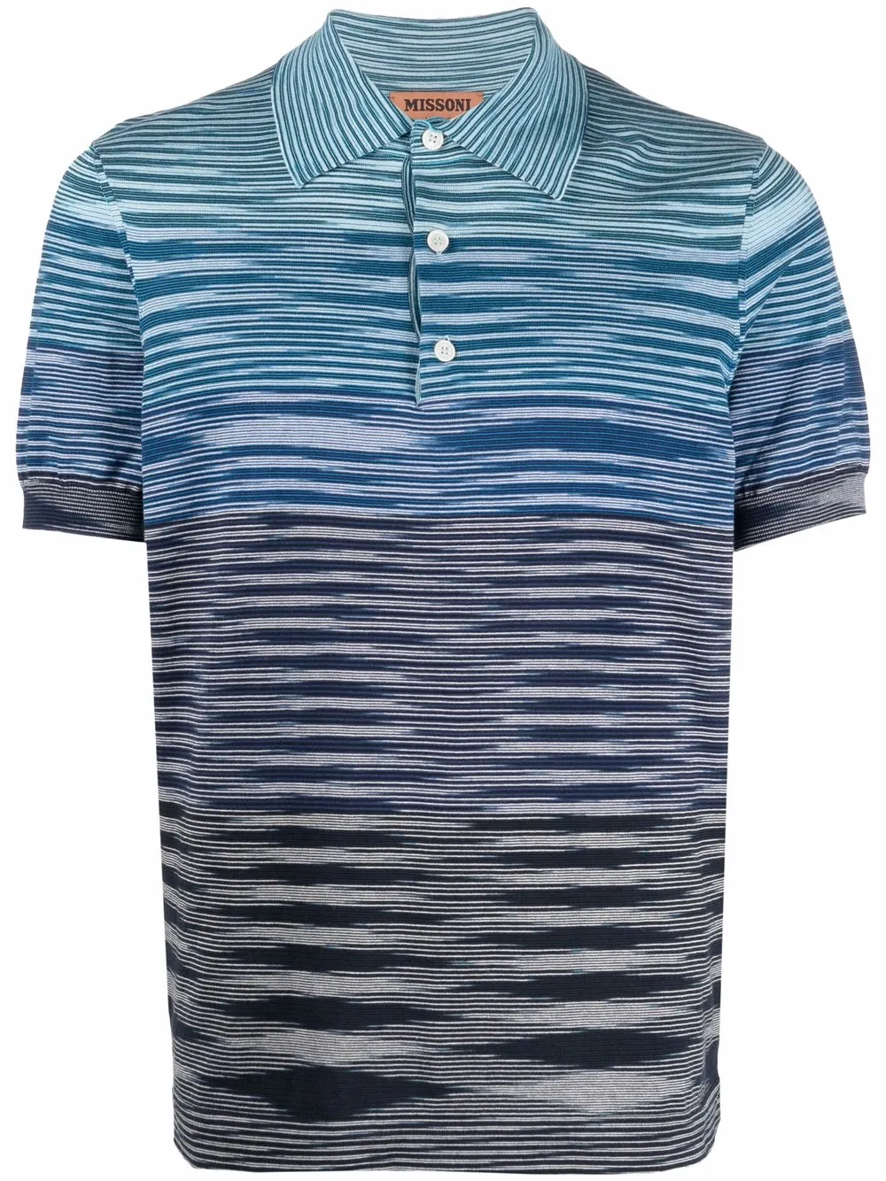 

Missoni playera tipo polo tejida con rayas estampadas - Azul