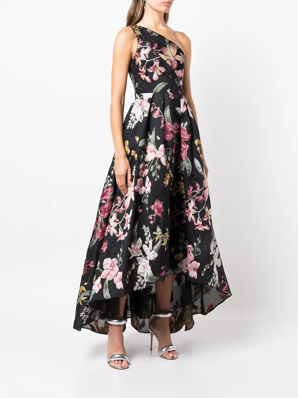 Marchesa notte tea length gown with hot sale draped bodice