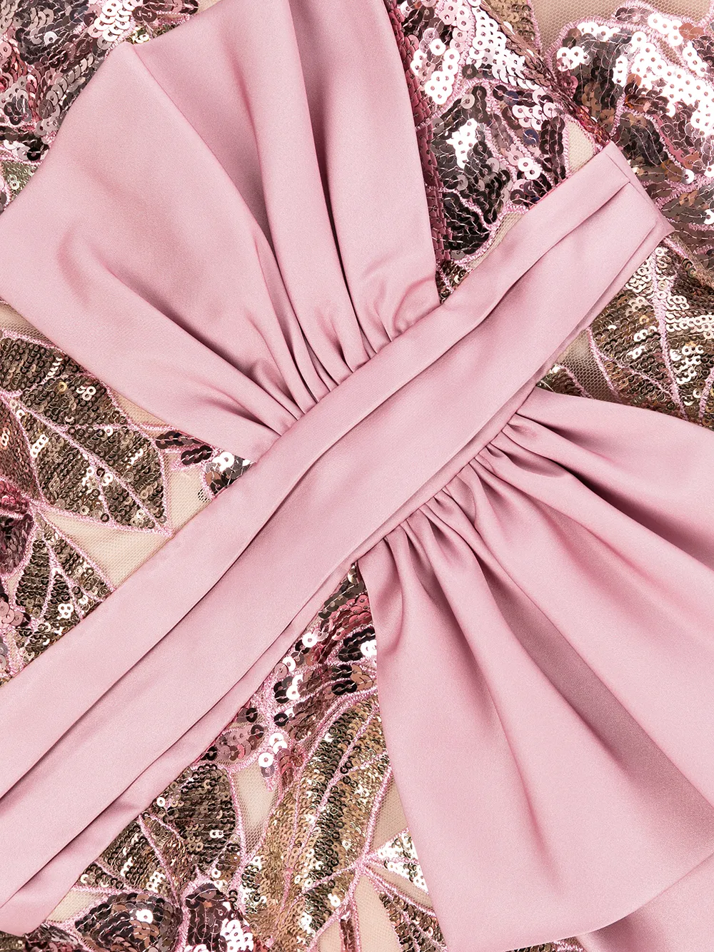 Marchesa Notte Robe Longue Brodée De Sequins à Détails Drapés Farfetch