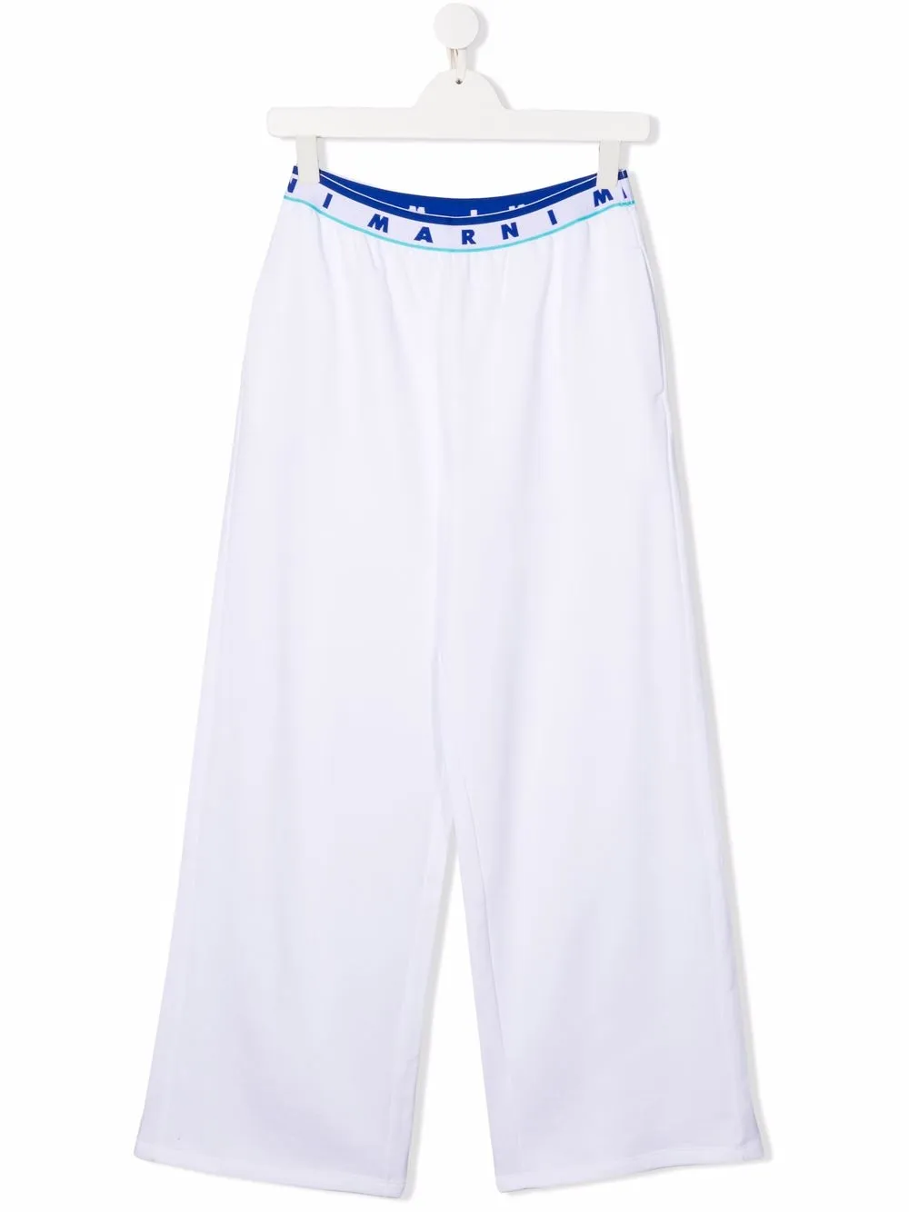 

Marni Kids pantalones anchos con logo en la cinturilla - Blanco