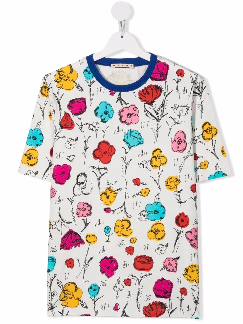 

Marni Kids playera con motivo floral - Blanco
