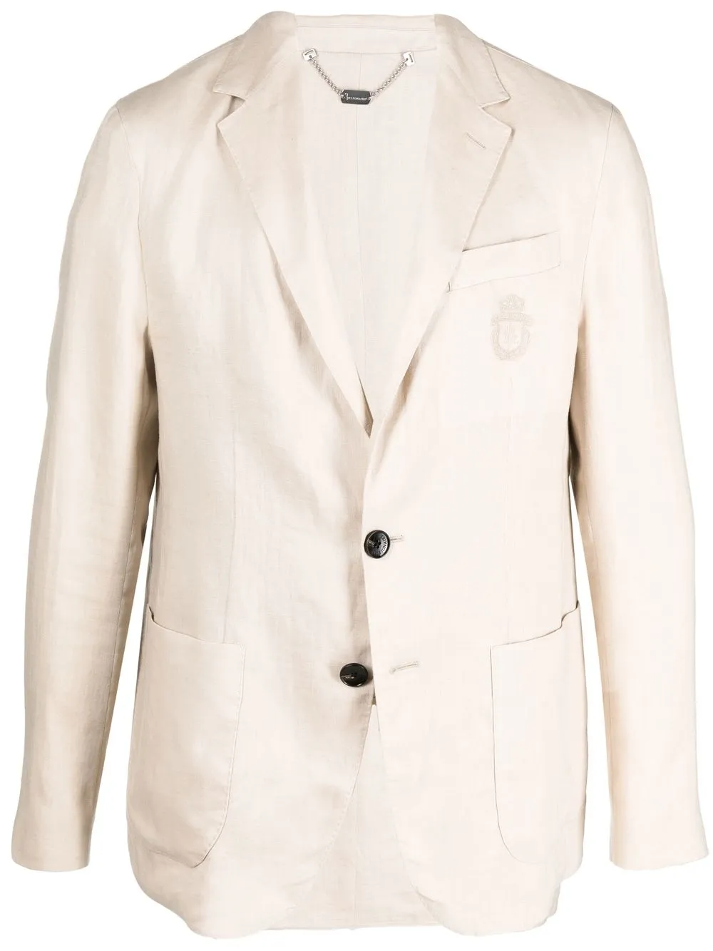 

Billionaire linen crest-motif blazer - Neutrals