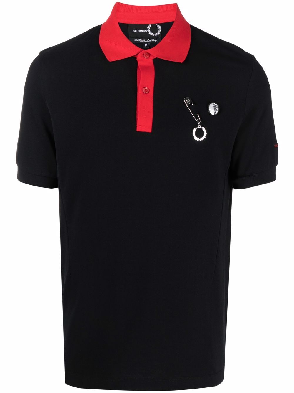 фото Raf simons x fred perry pin-detail cotton polo shirt