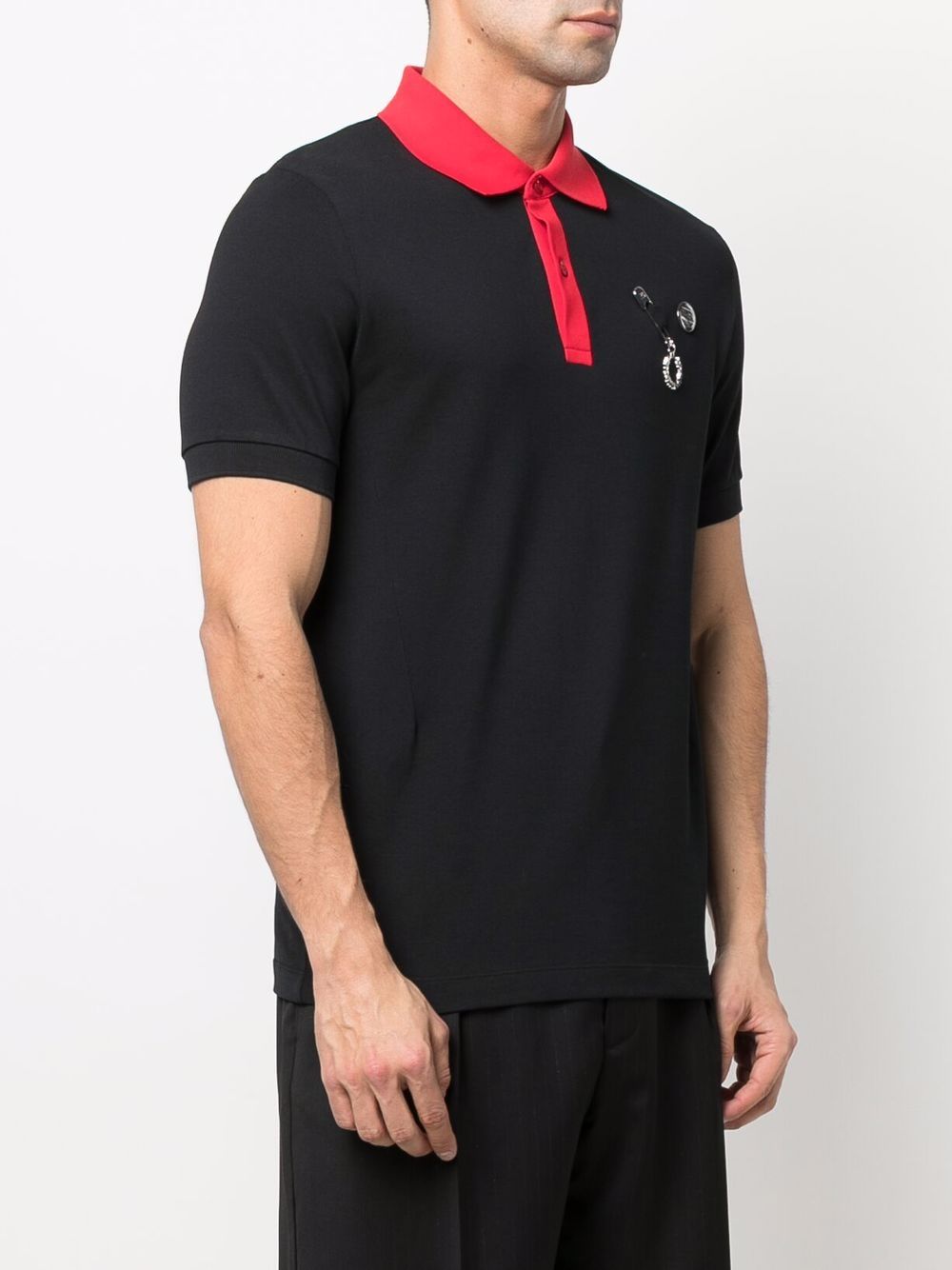 фото Raf simons x fred perry pin-detail cotton polo shirt