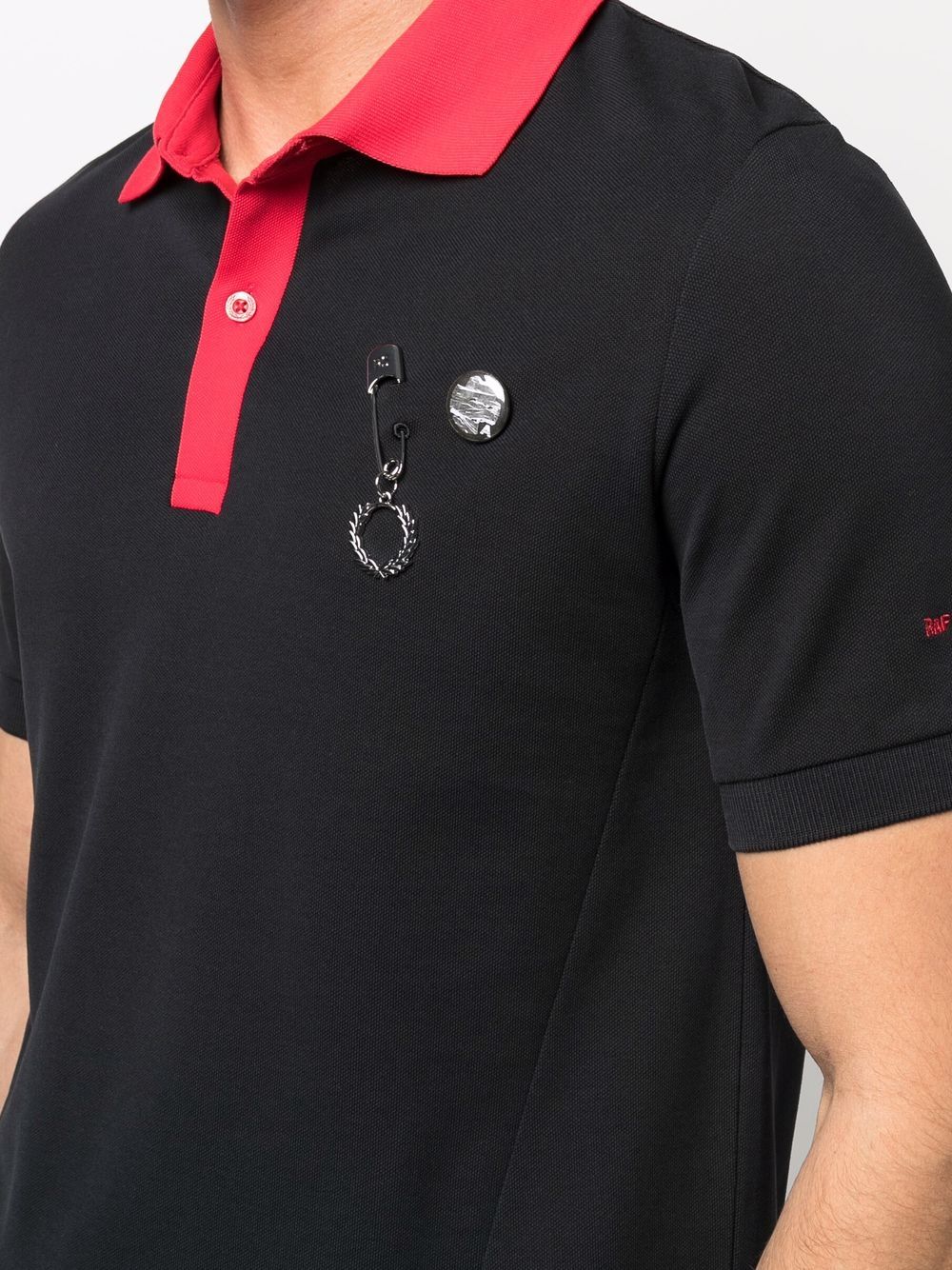 фото Raf simons x fred perry pin-detail cotton polo shirt