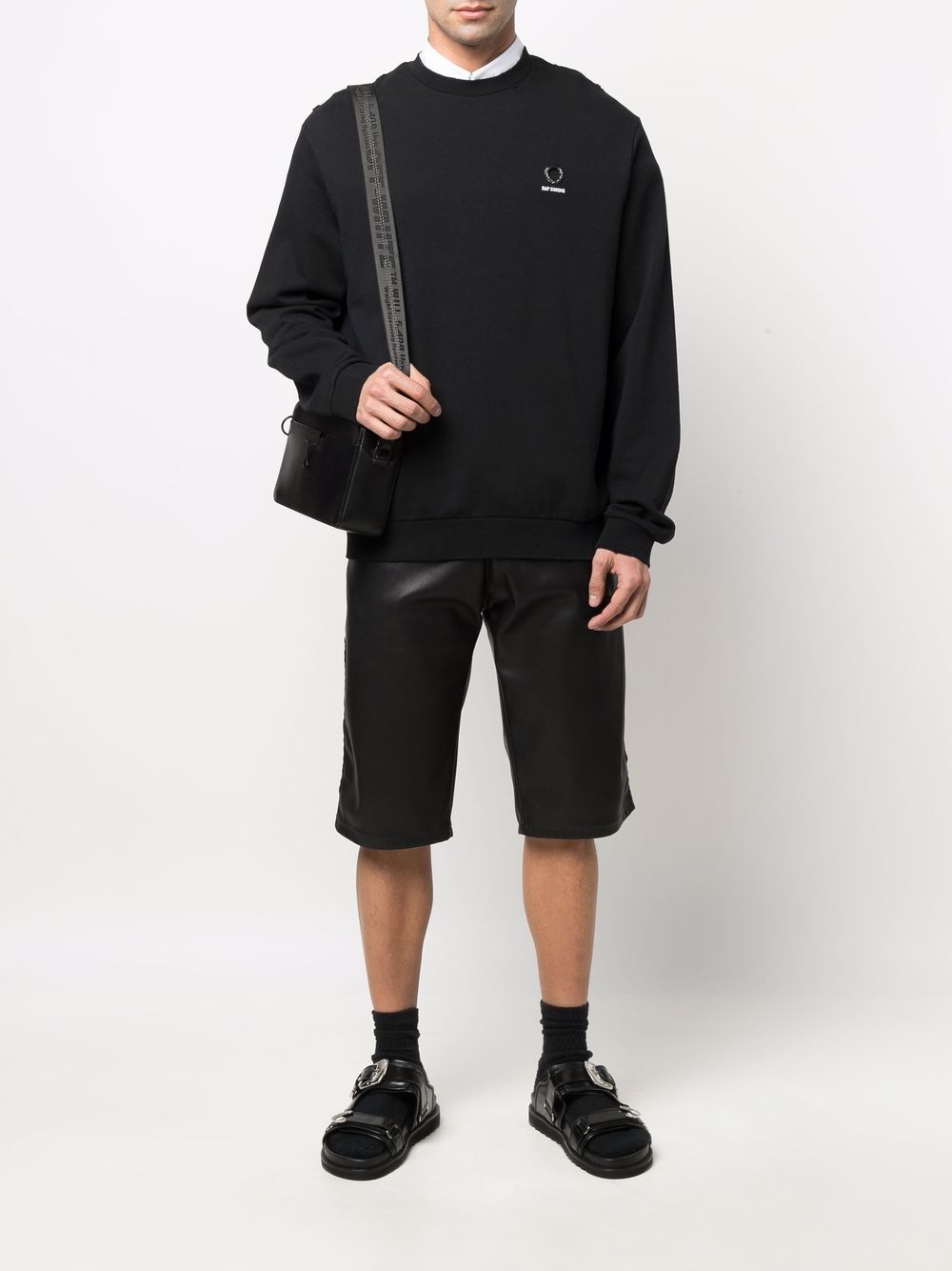 фото Raf simons x fred perry destroyed crew-neck sweatshirt