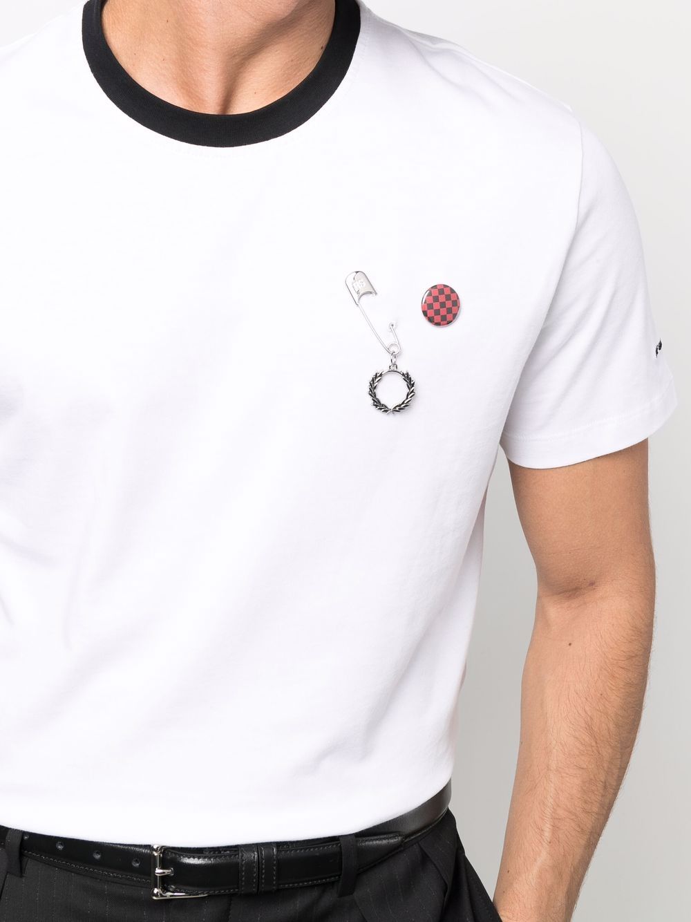 фото Raf simons x fred perry pin-detail cotton t-shirt