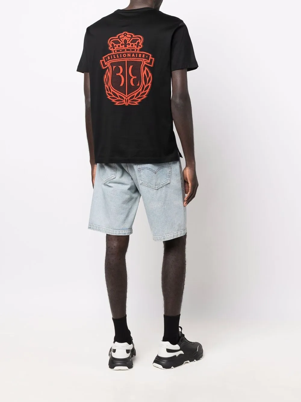 Billionaire T-shirt met geborduurd logo - Zwart