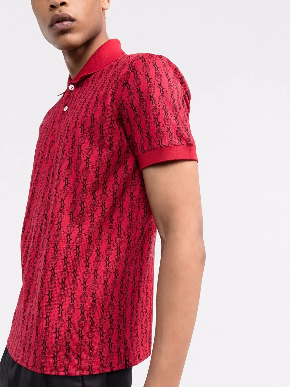 Billionaire Crest Logo-print Polo Shirt In Red