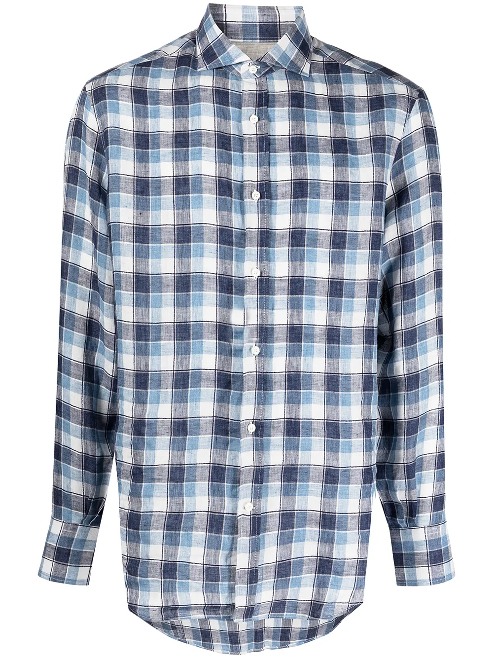 

Brunello Cucinelli camisa con cuadros estampados - Azul
