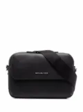 Michael Kors logo-plaque leather shoudler bag - Black