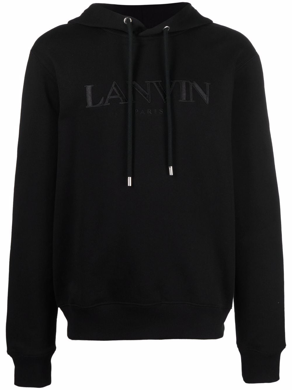 Lanvin Black Logo Embroidered Hoodie - Farfetch