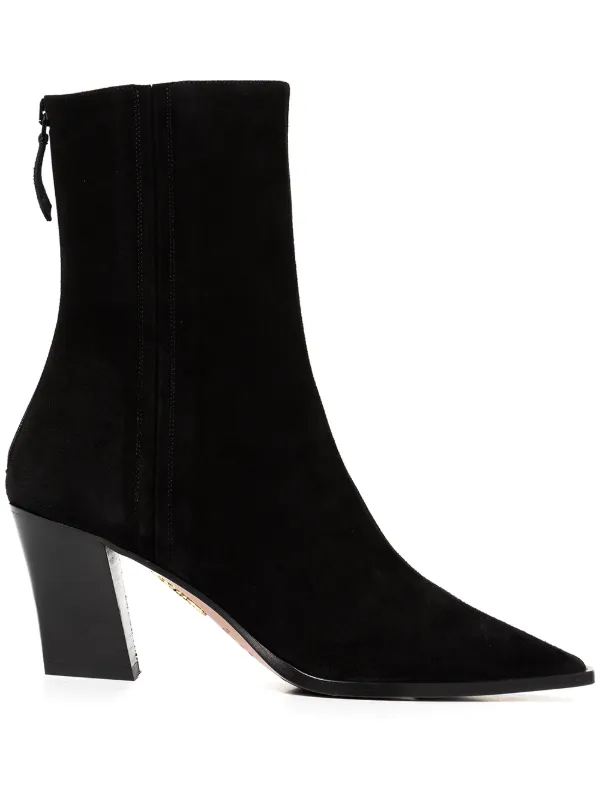 Aquazzura Suede Ankle Boots in Black