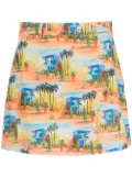 Les Benjamins graphic-print mini skirt - Orange