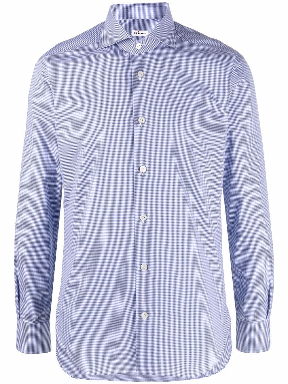 

Kiton check-print long-sleeve shirt - Blue