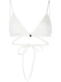 Simkhai triangle wrap-around tie bikini top - White