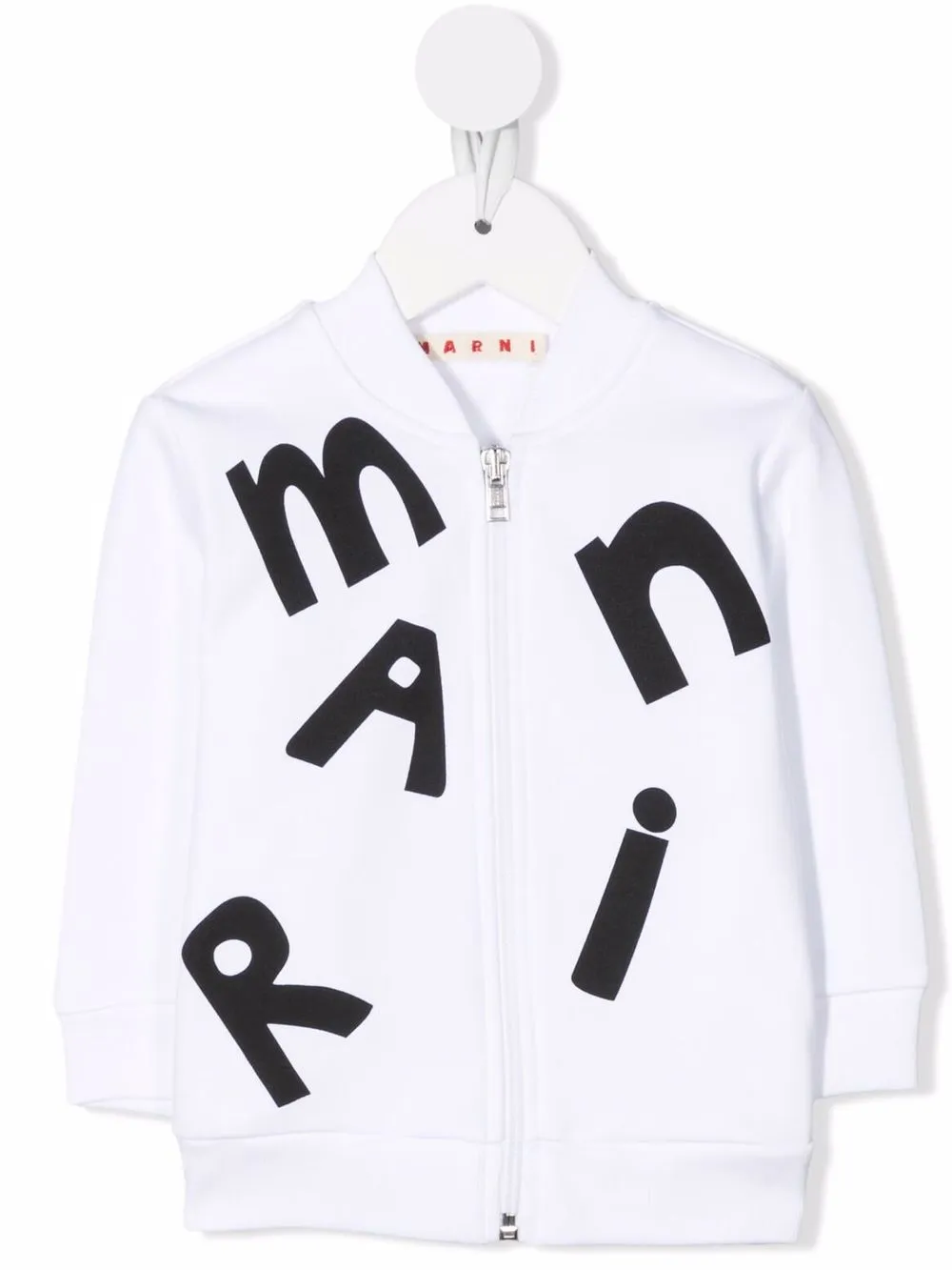 

Marni Kids logo-print zip-up sweatshirt - White