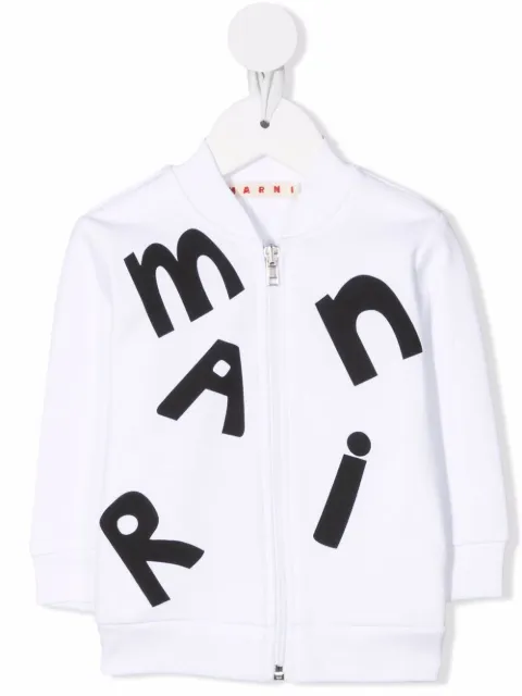 Marni Kids سويت شيرت بسحاب وطبعة شعار الماركة