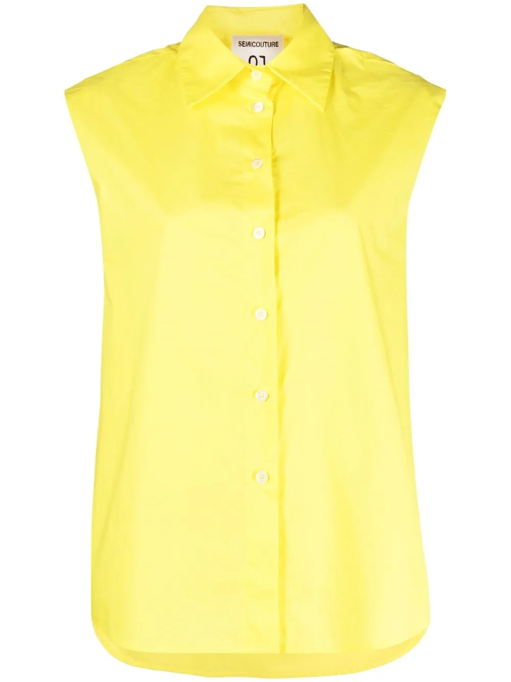 

Semicouture sleeveless cotton shirt - Yellow