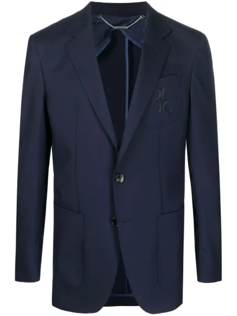 Billionaire logo-embroidered single-breasted blazer
