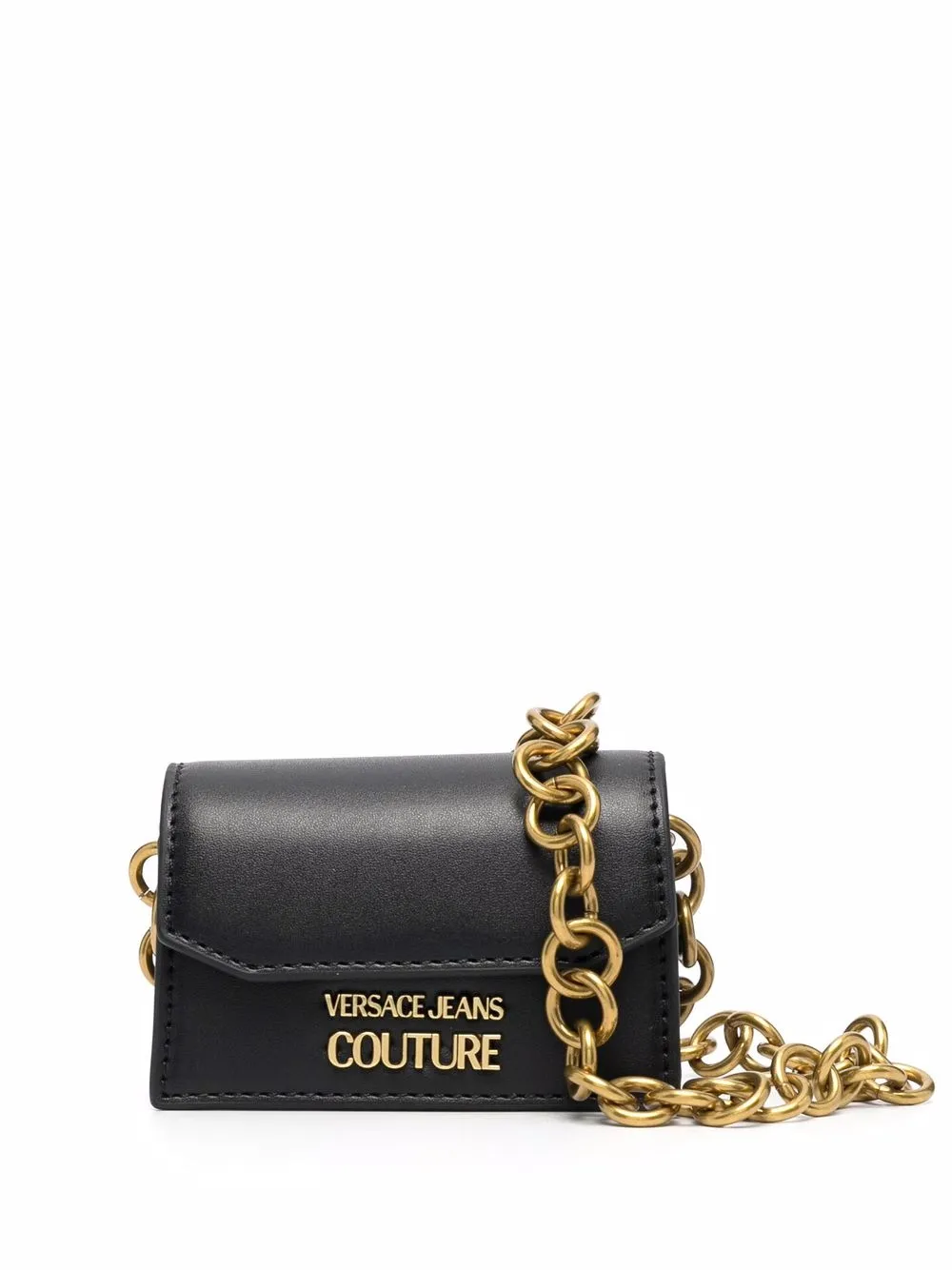 

Versace Jeans Couture logo-lettering chain-link mini bag - Black