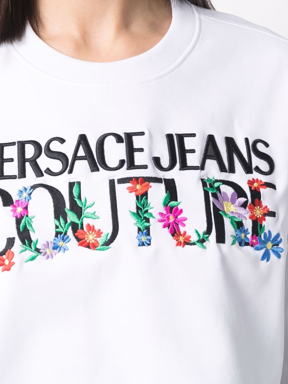 фото Versace jeans couture укороченная футболка с логотипом