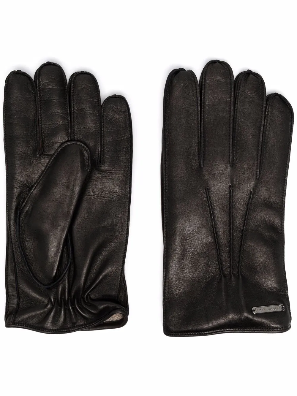 

Corneliani guantes con placa del logo - Negro