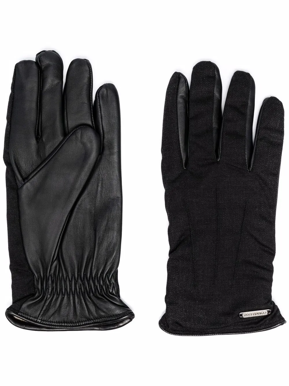 

Corneliani guantes con placa del logo - Negro