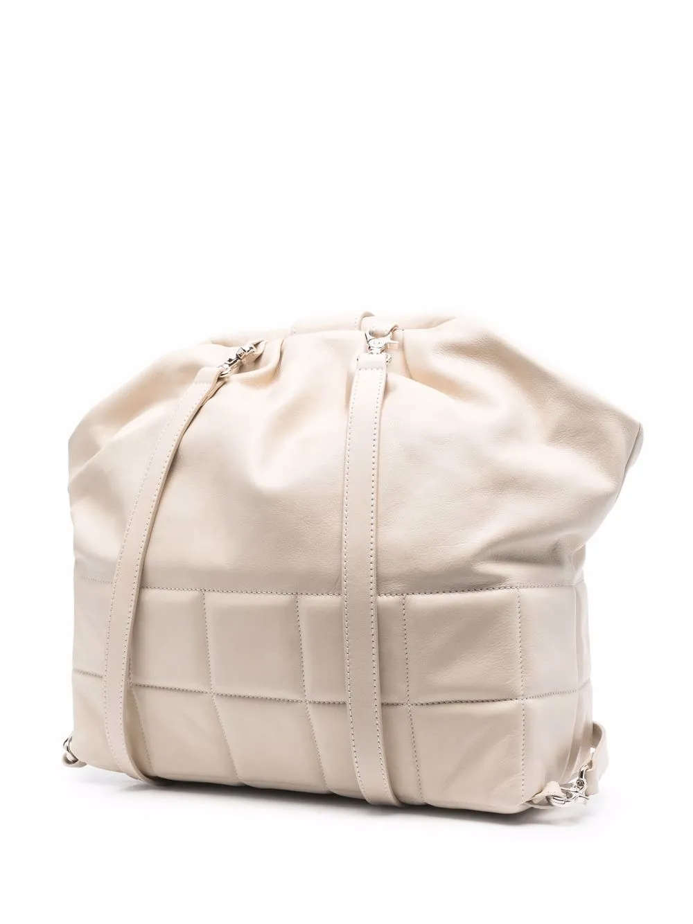 Vic Matie Page Leather Backpack In Neutral
