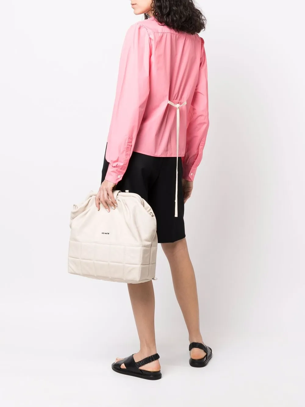 Vic Matie Page leren rugzak - Beige