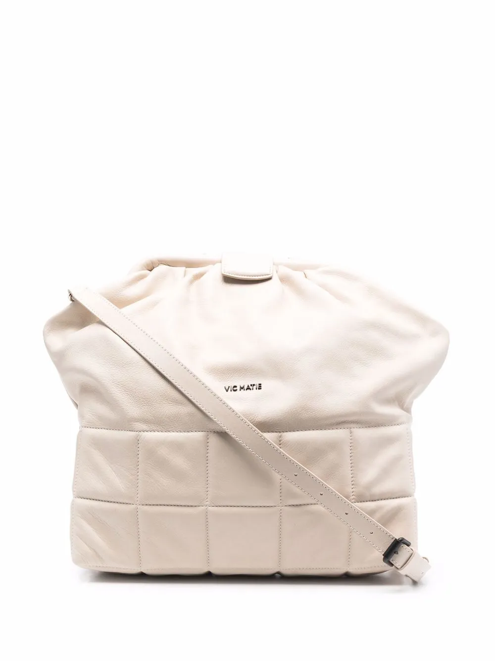 Vic Matie Page Leather Backpack In Neutral