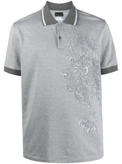Billionaire lion-print polo shirt