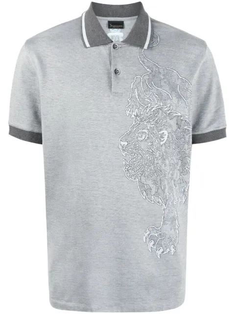 Billionaire lion-print polo shirt